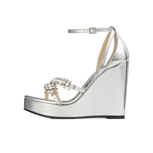 Jimmy Choo One Ремень Сандалии Женские Серебряные