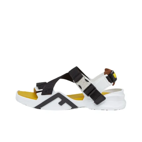 FENDI Flow One Ремешок Сандалии Мужские Черный Белый Желтый