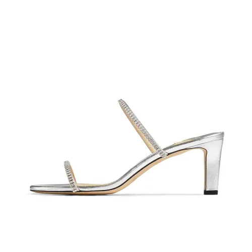 Jimmy Choo Стразы Слипоны Женские Серебряные