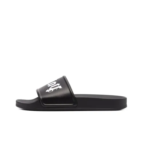 PALM ANGELS Rubber Slide Тапочки Мужской Черный Белый