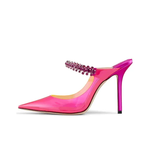 Jimmy Choo Bing Домашние тапочки 10 см Женские Розово-красный