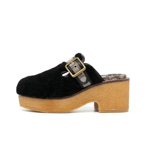 COACH Dylan Резиновая подошва Домашние тапочки Женские Черный