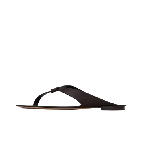 SAINT LAURENT Шлепанцы Мужские Темно-Коричневые