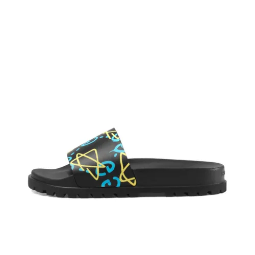 GUCCI Стильный Сандалы Мужские Черный Желтый Синий