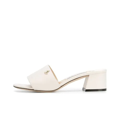 Jimmy Choo Minea Шлепанцы Женские Белый Латте