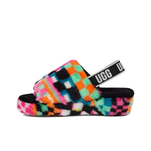 UGG FLUFF YEAH Тапочки Женские Черный Многоцветный