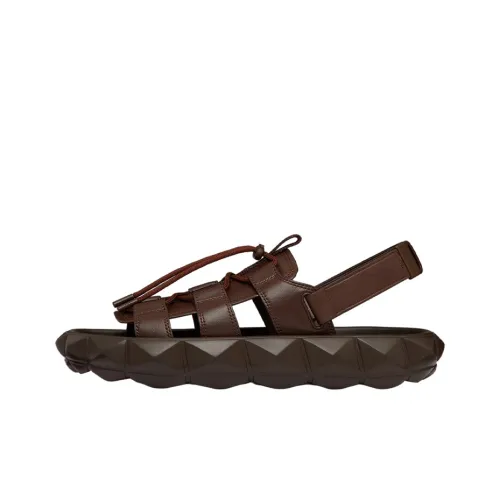 Valentino Roman Stud One Ремень Сандалии Мужские Коричневые