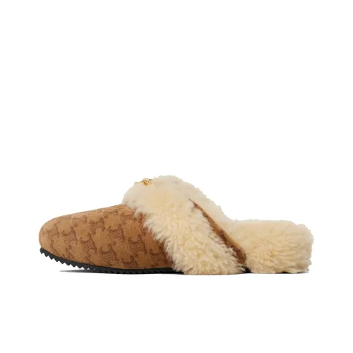 CELINE Triomphe Резиновая подошва Домашние тапочки Женские Коричневый