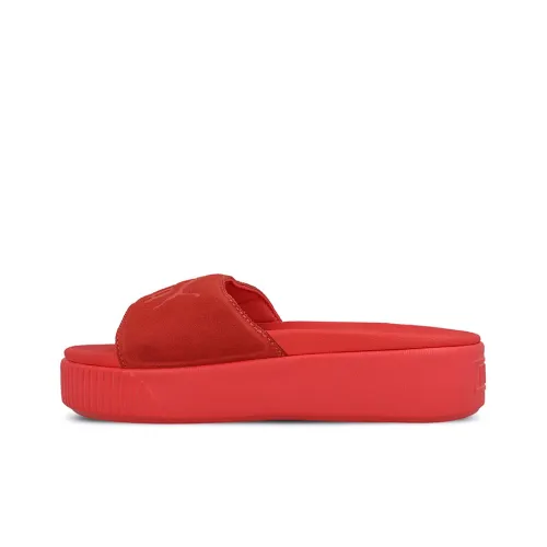 PUMA Platform Rubber Sole Slide Women's Red PUMA Платформа Резиновая Подошва Слипоны Женские Красные