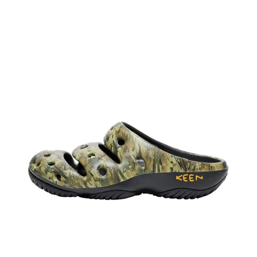 KEEN Yogui Artsfull Резина Quick-Dry Слайд Мужской Черный Зеленый