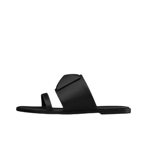HERMES Caia Резиновая подошва Слипоны Женские Черный