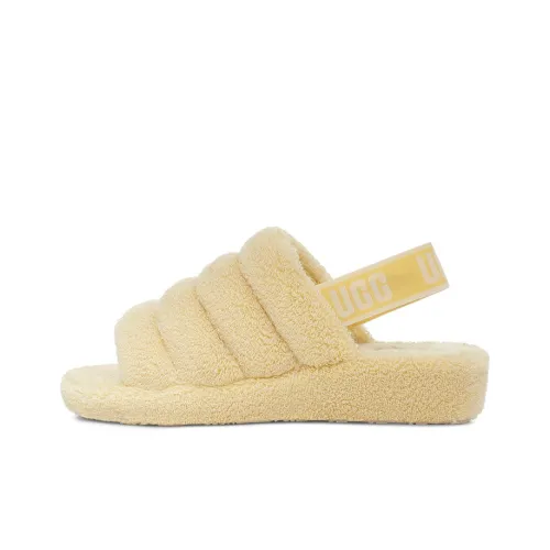 UGG FLUFF YEAH Стильные Сандалии Женские Банановый Пудинг