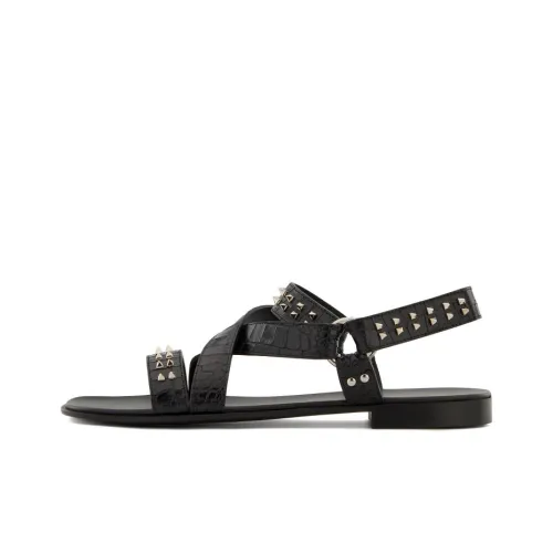 Giuseppe Zanotti GZ Liam Заклепки Один Ремешок Сандалии Мужские Черные