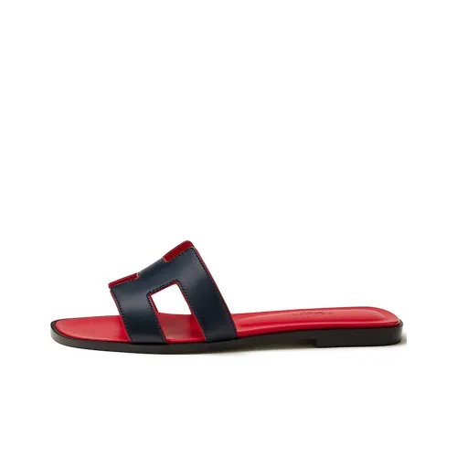 HERMES Oran Слипоны Женские Черный Красный