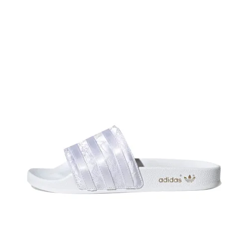 adidas originals Adilette Слайды Резиновая подошва Быстросохнущий Слипоны Женские Белые