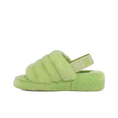 UGG FLUFF YEAH Пушистые тапочки Женские Зеленый