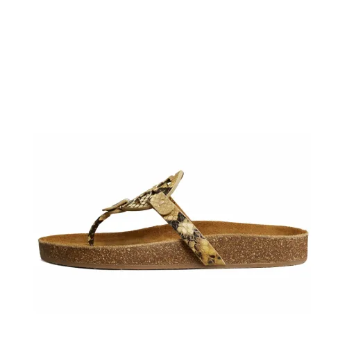 TORY BURCH Miller Кожаный Пэчворк Мода Тапочки Женские Коричневый