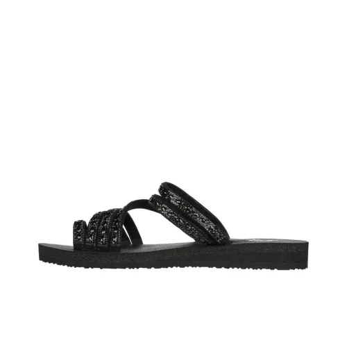 Skechers Meditation Резиновая подошва стразы слипоны женские черный