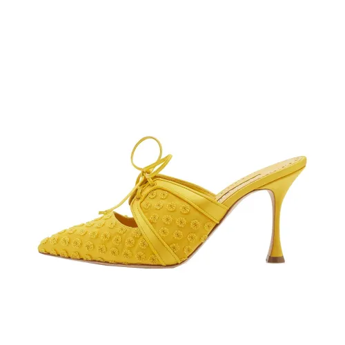 MANOLO BLAHNIK Тихие Домашние тапочки Женские Желтые