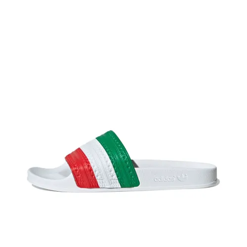 Adidas Originals Резина Подошва Тихий Слайд Унисекс Белый Зеленый