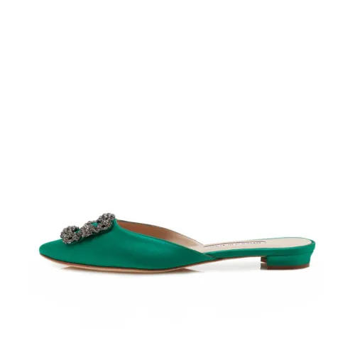 MANOLO BLAHNIK Домашние тапочки Женские Темно-зеленый