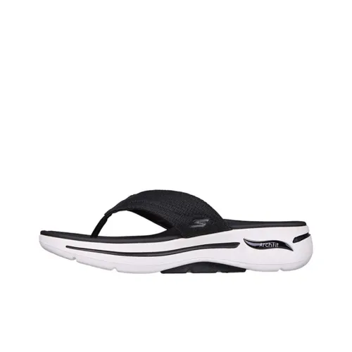 Skechers Go Walk Arch Fit Резина Sole Quick-Dry Slide Men Black White
