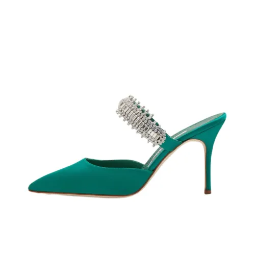 MANOLO BLAHNIK Домашние тапочки Женские Зеленый