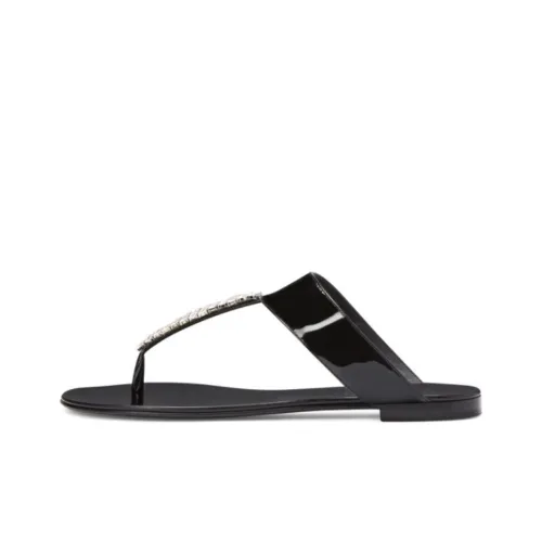 Giuseppe Zanotti GZ Rhinestone Flip Flops Women's Black
