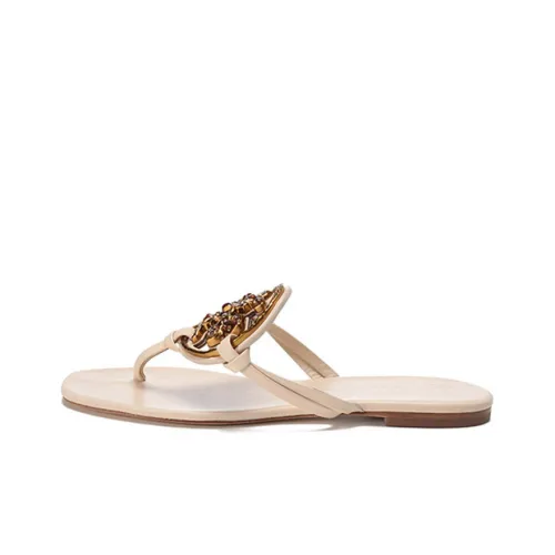 TORY BURCH Miller Шлепанцы Женские Кремовый Белый