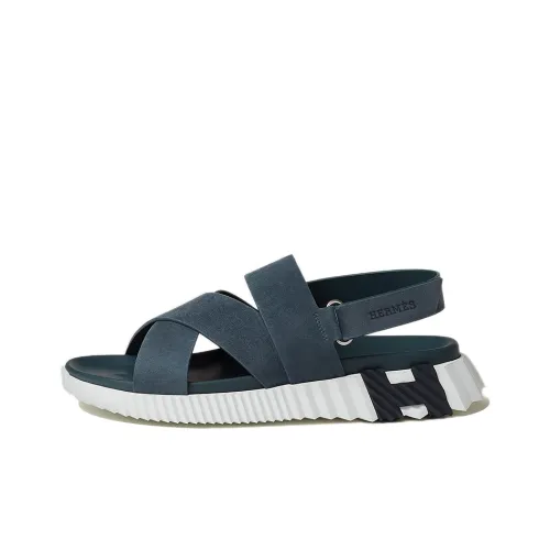 HERMES Электрический One Ремень Сандалии Мужские Небесно-голубые