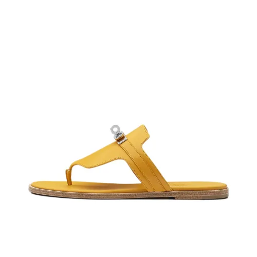 HERMES Elixir Шлепанцы Женские Гравий Желтый