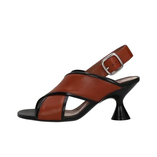 MARNI One Ремешок Сандалии Женские Красный Коричневый