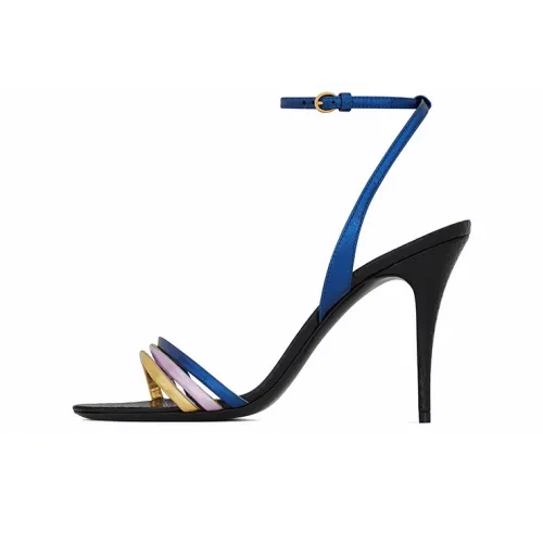 SAINT LAURENT Manhattan One Ремешок Сандалии Женские Черный Синий