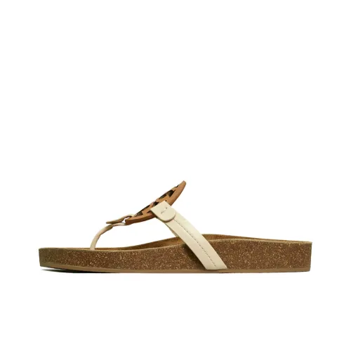 TORY BURCH Miller Skeleton Flip Flops Women's Cream Caramel