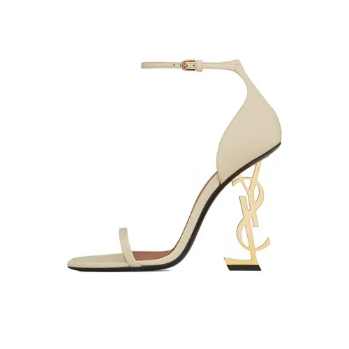 SAINT LAURENT Opyum One Ремешок Сандалии 11 см Женские Бежевые