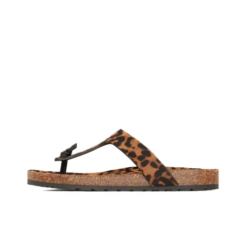 SAINT LAURENT Резина Подошва Шлепанцы Мужской Леопардовый Печатный