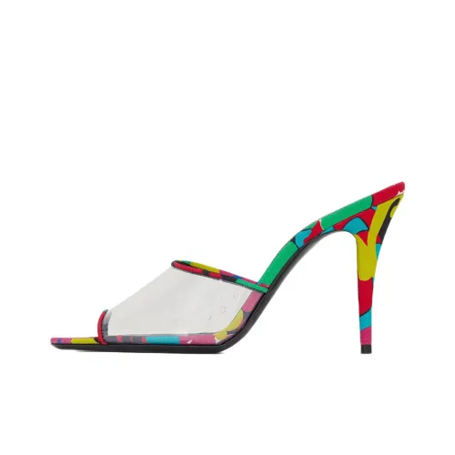 SAINT LAURENT TPU Слипоны Женские Черный Желтый