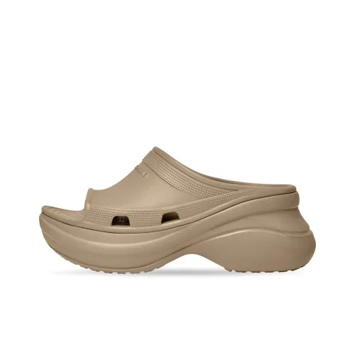 Balenciaga Crocs Слипоны Женские Бежевые