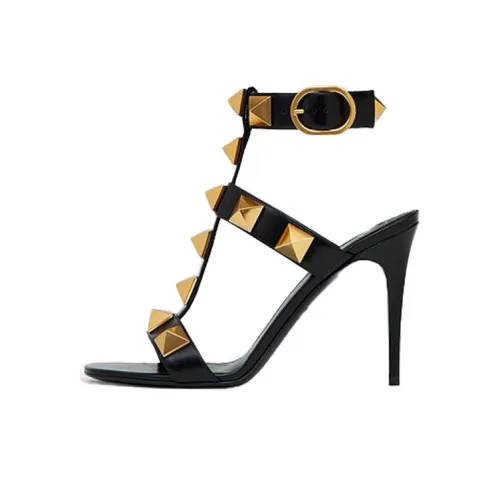 Valentino Rockstud One Ремешок Сандалии Женские Черные