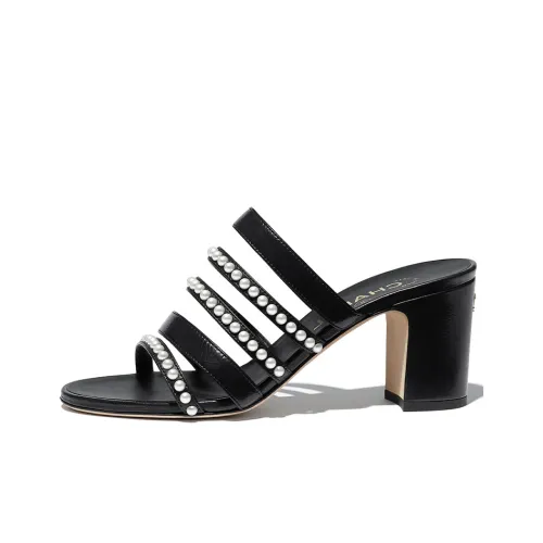 CHANEL Слипоны 7 см Женские Черные