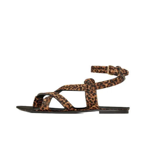 SAINT LAURENT Culver one Ремень Сандалии Женские Леопардовый принт