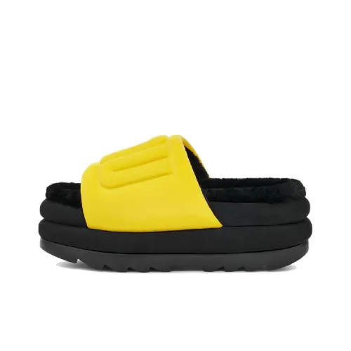UGG Maxi Slide Fashion Slippers Women's Yellow UGG Maxi Slide Модные тапочки женские цвет желтый