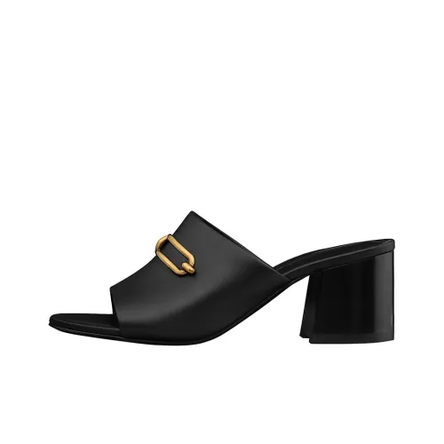 HERMES Camilla Mule Stylish Sandals 6 см Женские Черные