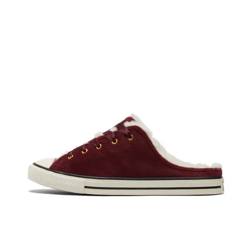 Converse Chuck Taylor All Star Резиновая подошва противоскользящие слипоны женские бордового цвета