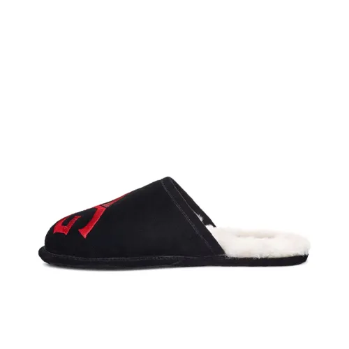 UGG Scuff Резиновая подошва Тихий Домашние тапочки Мужской Черный Красный