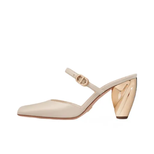 DIOR Rhodes Кожаные тапочки с пэчворком Домашние Женские Белые