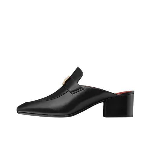 HERMES Paradis Резиновая подошва Домашние тапочки Женские Черный