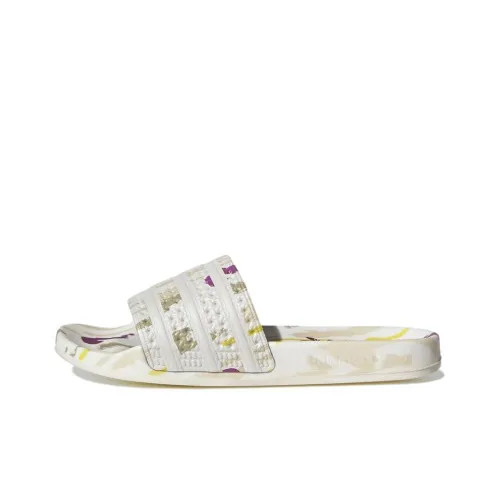 THEBE MAGUGU x adidas originals Adilette Композитная подошва Тихий Слипоны Унисекс Бежевый