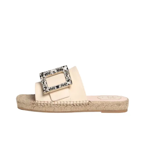 Roger Vivier Слипоны Женские Бежевые