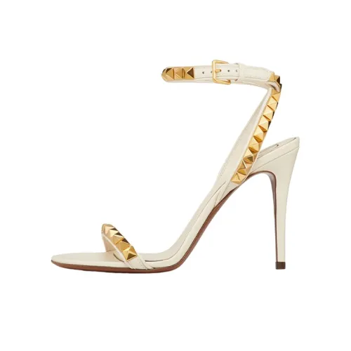 Valentino Rockstud Stud Обувь Стильный Сандалии Женские Светлый Айвори